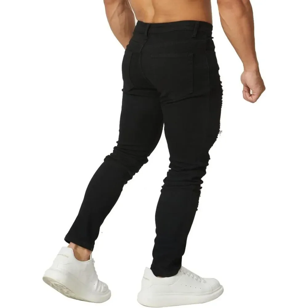 Brand New Hungson Black Ripped Skinny-Fit Men’s Jeans